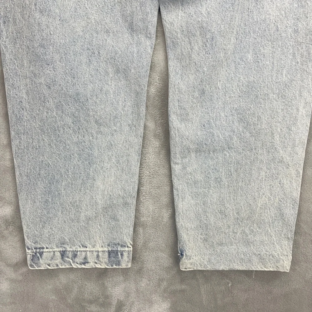 Thinner Light‎ Wash Acid Denim High Waisted Pleated Mom Jeans with Belt Size 11